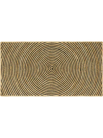 vidaXL Χαλί Φυσικό και Μαύρο 100 x 200 cm Γιούτα 42010740