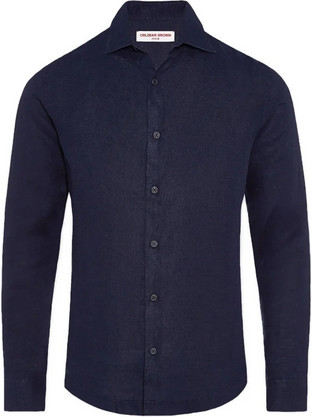 ORLEBAR BROWN GILES SMART LINEN CUT ΠΟΥΚΑΜΙΣΟ-269328-SP/HS NAVY