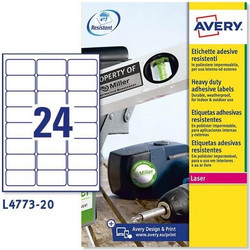ΕΤΙΚΕΤΕΣ AVERY ΠΟΛΥΕΣΤΕΡΙΚΕΣ LASER 63,5X33,9 24 ΦΥΛΛΟ ΠΑΚΕΤΟ 20 ΦΥΛΛΩΝ