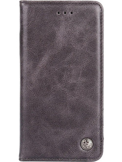 Tel1 Huawei P Smart 2021 Non-Magnetic Retro Θήκη Βιβλίο - Grey