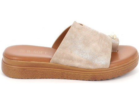Γυναικείο Mule B-Soft Χρώματος Χρυσό 703-54