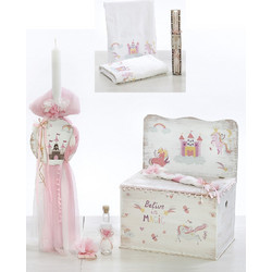 Bellissimo Σετ Βάπτισης με Παγκάκι για Κορίτσι Believe in Magic Bench ΣΚΒ-2110