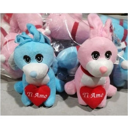 Λούτρινο Αρκουδάκι 25εκ Αγίου Βαλεντίνου Μπλε Ροζ Ti Amo 641551