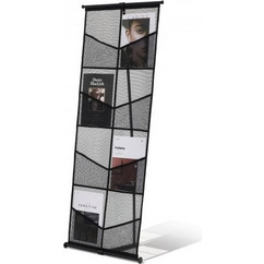 Μπροσούρα VEVOR Display Stand, 4-Tier 8 Pockets Mesh Literature Display Holder, Floor Standing Magazine Rack Κατάλογος, Ελαφρύ και φορητό με τσάντα μεταφοράς για Εκθέσεις καταστήματος Γραφείο