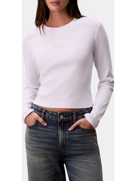 CALVIN KLEIN JEANS A- LS MONOGRAM BABY TEE LV047A803G-YAA White