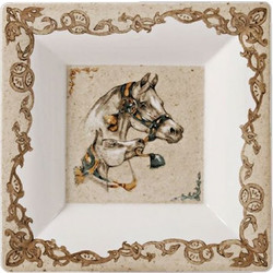 Δισκάκι Βαθύ Τετράγωνο Μικρό Faience Chevaux Du Vent Gien (17x17 cm)