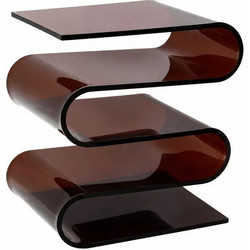 Τραπεζάκι - Κομοδίνο Nextdeco S Shape ακρυλικό καφέ Υ43x34x30εκ