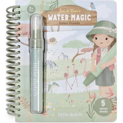 LITTLE DUTCH. Βιβλίο ζωγραφικής Water reveal Rosa Safari Friends