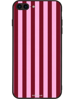 Sonique Stripe Stories Series Θήκη με Σχέδιο «Ρίγες Ροζ - Κόκκινο» (iPhone 8 Plus / 7 Plus)