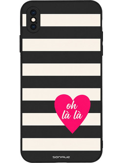 Sonique Stripe Stories Series Θήκη Oh La La Black (iPhone XS Max)