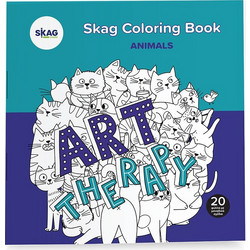 SKAG - Μπλοκ Προτυπωμένα Σχέδια Art Therapy, Animals 22x22cm, 20 Φύλλα, 140gr 313445