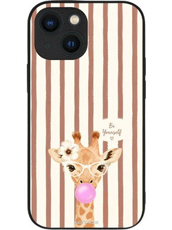 Sonique Stripe Stories Series Θήκη Καμηλοπάρδαλη με Τσιχλόφουσκα - Brown (iPhone 13 Mini)
