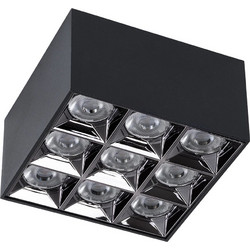 kelvo(R) LUMINAR KLV-101-0341 Φωτιστικό Downlight Σποτ LED 30W 4200lm 36 AC 220-240V IP20 Φυσικό Λευκό 4500K - Osram SMD Chip & TUV SUD Driver - Μαύρο Ματ - Μ12 x Π12 x Υ6.6cm