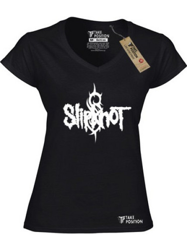 Γυναικείο μπλουζάκι v λαιμόκοψη Takeposition Slipknot μαύρο/ 2XLARGE, 502-7510-PROSF