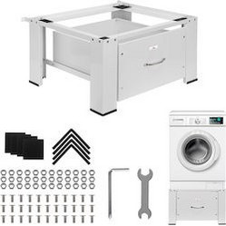 Maclean washer / dryer base with drawer, max load 150kg, white, MC-117 W