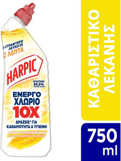 Harpic Υγρό Καθαριστικό Λεκάνης Ενεργό Χλώριο Εσπεριδοειδή 750ml