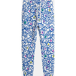 DPAM παιδικό παντελόνι φόρμας για κορίτσια Doodle Floral - 381631 Λευκό - Μπλε