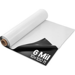 VEVOR 10' x 100' Plastic Sheeting Heavy Duty, Ρολό πλαστικού φύλλου πάχους 6 Mil, Πλαστικό ύφασμα Drop Painters Tarp cover for Crawl Space Vapor Barrier, Ασπρόμαυρο διπλής όψης, πολλαπλών χρήσεων