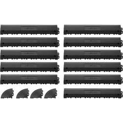 VEVOR Transition Edge Kit, 11 τεμαχίων, Ανθεκτική ίσια μπορντούρα δαπέδου γκαράζ, PP Υλικό, Εύκολη εγκατάσταση, Προστασία άκρων για βρεγμένο χώρο πισίνας εστιατορίου, συμβατό μόνο με στρώματα αποστράγ