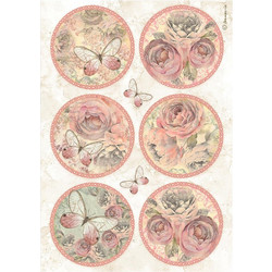 Stamperia Ριζόχαρτο Decoupage A4 (21X29,7cm) Shabby Rose 6 Rounds