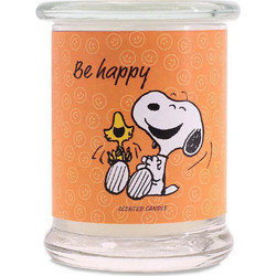Peanuts Snoopy and Woodstock Αρωματικό Κερί Be Happy σε Βάζο Πορτοκαλί 250gr A2102