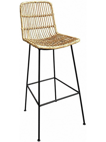 Σκαμπό μπαρ Nextdeco Lolana από φυσικό rattan Υ108x40x49εκ