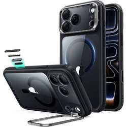 ESR Classic Hybrid Kickstand MagSafe Case Clear Black (iPhone 18 Pro Max / 17 Pro Max)