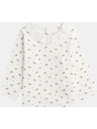 Βρεφική Μπλούζα για Κορίτσια Floral Collar ΜΩΒ
