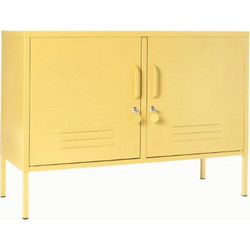 STEELEN COLOR Μεταλλικός Μπουφές/ Έπιπλο Εισόδου 100x40x70cm Πάχους 0.4mm Εσωτερικού Χώρου με Πόδια Butter Yellow