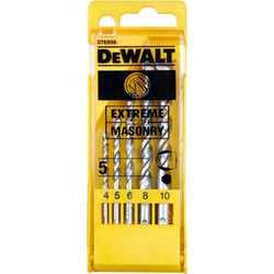 Dewalt DT6956 - Auger Σετ 5 Διαμαντοτρύπανα Καρβιδίου με Κυλινδρικό Στέλεχος για Δομικά Υλικά
