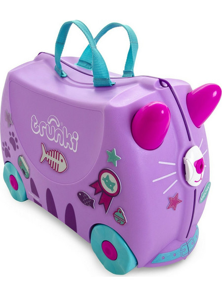 Trunki Cassie the Cat Παιδική Βαλίτσα Καμπίνας 31x46x20.5cm με 4 Ρόδες Λιλά