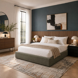 Atmosphera Luna Κρεβάτι με Αποθηκευτικό Χώρο Khaki Green 160x200cm 213181C