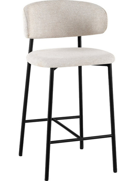 Homemarkt ΣΚΑΜΠΟ-ΜΠΑΡ ΜΕΣ.ΥΨΟΥΣ KIMO HM18462.02 ΜΠΕΖ ΥΦΑΣΜΑ-ΜΕΤΑΛ.ΠΟΔΙΑ ΣΕ ΜΑΥΡΟ 47x48x93Υεκ