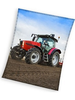 Tractor Red Κουβέρτα Κοράλ Φλις με Σχέδιο Τρακτέρ 130x160 εκ