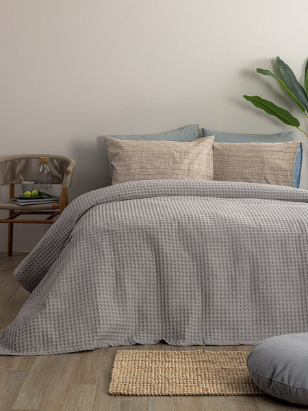 Palamaiki Κουβέρτα Πικέ 170x240 MARCIE GREY Γκρι