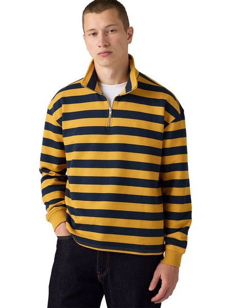 Levi's Cameron Quarter-Zip Sweatshirt Ανδρικό Φούτερ Pollard Stripe Navy Blazer 0083X0004