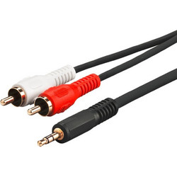 MicroConnect Καλώδιο 3.5mm male - 2x RCA male Μαύρο 15m