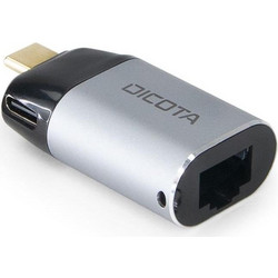 Κάρτα Δικτύου USB Dicota USB-C to Ethernet Mini with PD (100W) silver
