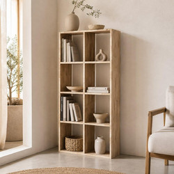 Ραφιέρα Nextdeco Natural μασίφ ξύλο Υ145x73,4x30εκ. - 11740