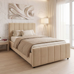 Pakoworld Doulia Κρεβάτι Μονό Μπεζ 100x200cm