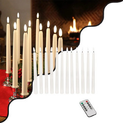GLOBOSTAR(R) CANDLESTICKS 79564 Διακοσμητικό Κερi Κηροπηγίου με Εφέ Κινούμενης Φλόγας & IR Ασύρματο Χειριστήριο LED 0.5W 25lm 180 DC 3V με 2xAA Μπαταρίες IP20 Θερμό Λευκό 2700K - Λευκό - Μ2 x Π2 x Υ27