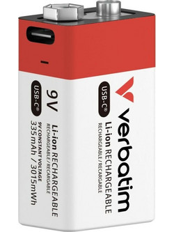 Verbatim Rechargeable Battery 9V USB-C 1psc. - (30251)