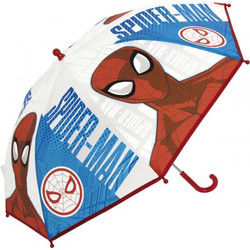 Παιδική Ομπρέλα Μπαστούνι Spiderman Διάφανη Κόκκινο Χρώμα 48cm