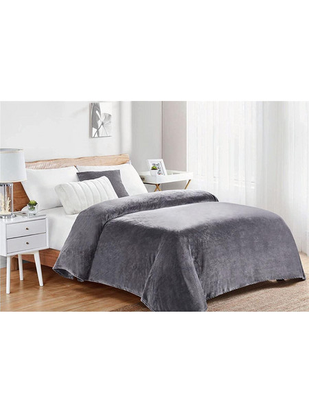ΚΟΥΒΕΡΤΑ CORAL FLEECE Polyester 160X220 Μονόχρωμη 06 Grey