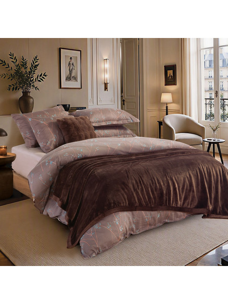 Κουβέρτα Υπέρδιπλη 230x240 Nef-Nef Homeware Elements Velosso Coffee