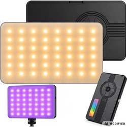 Verk Group Φορητό Φωτιστικό LED RGB-W Τσέπης για Φωτογραφία, 138 LED, 2700-6500K, με Μπαταρία 800mAh και Βάση Hot Shoe/1/4" 5907451392294