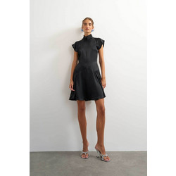 Topshop Cilly Mini Φόρεμα Σατέν Μαύρο 31002213
