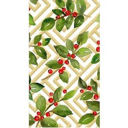 Χαρτοπετσέτες Guest Holly Fretwork White 10.8x19.8cm Caspari (15 Tεμάχια)