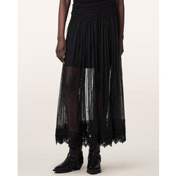 AllSaints Trixie Lace Midi Φούστα Δαντέλα Μαύρη W060RE-JET BLACK
