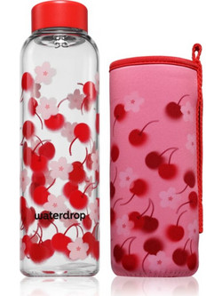 Waterdrop Glass Edition γυάλινο μπουκάλι νερού Sour Cherry 1 τμχ